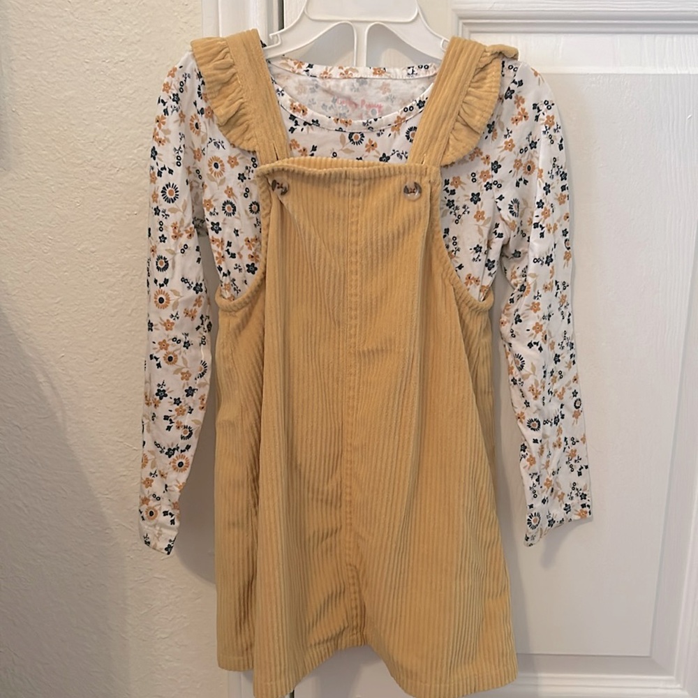 Floral/mustard Yellow dress size 4 by Lucky Penny